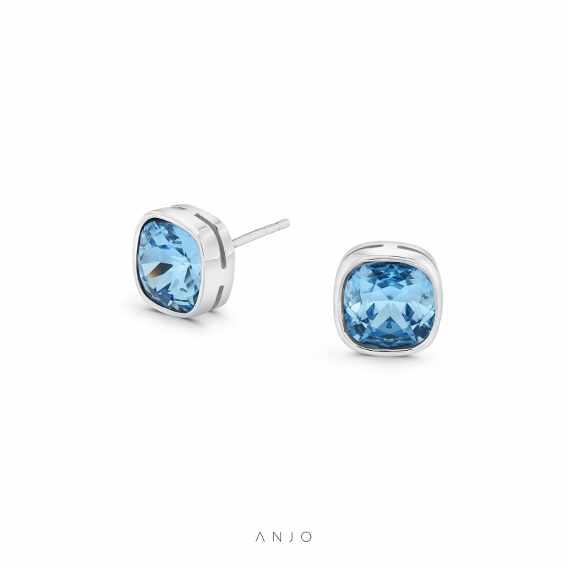 Brincos de Prata Mulher ANJO Prima Colore Azul - BR24002PTSW