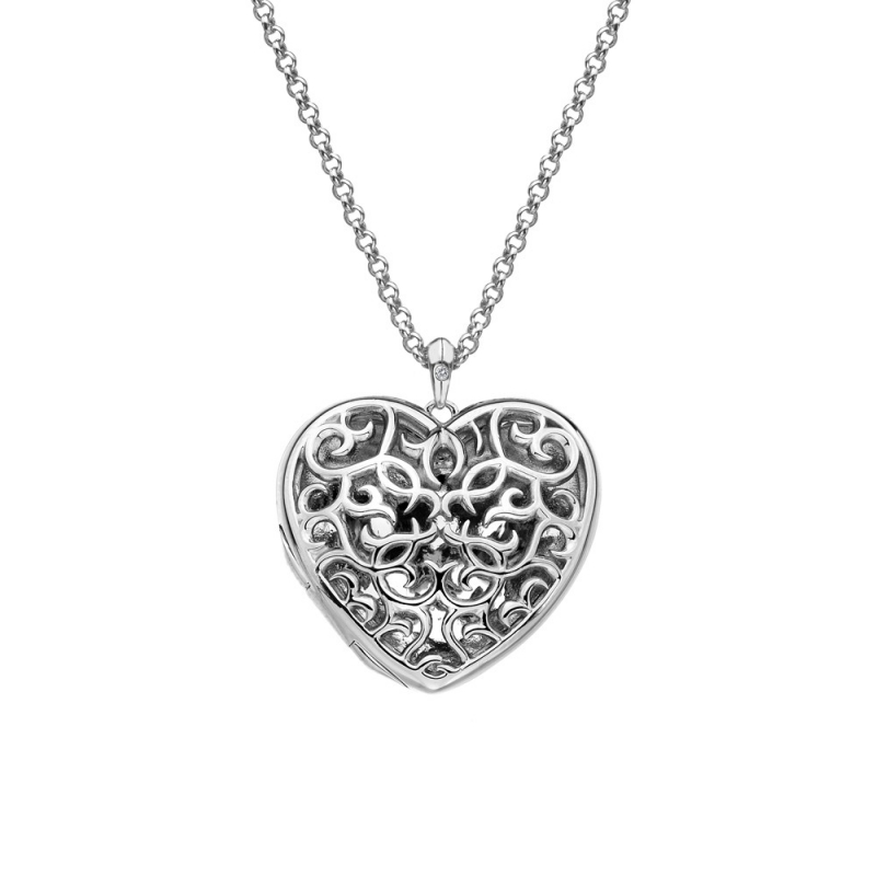 Colar Mulher Hot Diamonds Large Heart Filigree Locket - DP669