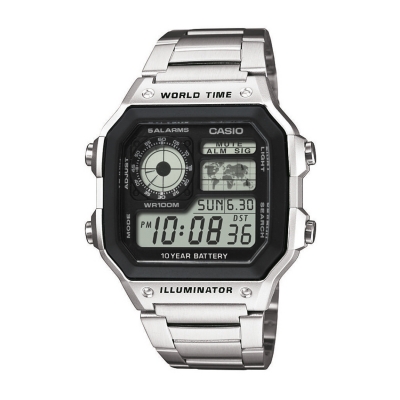 Relógio Homem Casio Collection Digital Prateado - AE-1200HD-1AVEF