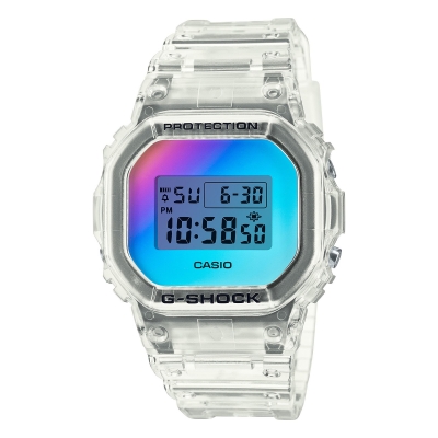 Relógio Unisexo G-Shock Iriscent Color Transparente - DW-5600SRS-7ER