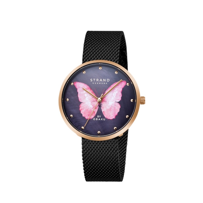 Relógio Mulher Strand Pink Butterfly Night - S700LXVBMB-DBP