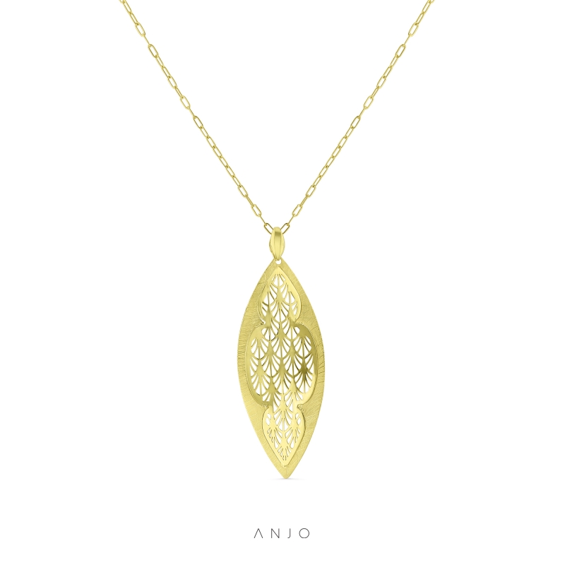 Colar de Prata Mulher ANJO Leaf Dourado - CL5809D