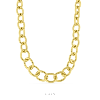Colar de Prata Mulher ANJO Links Dourado - CL59930D