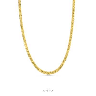 Colar de Prata Mulher ANJO Espinha Dourado - CL553D