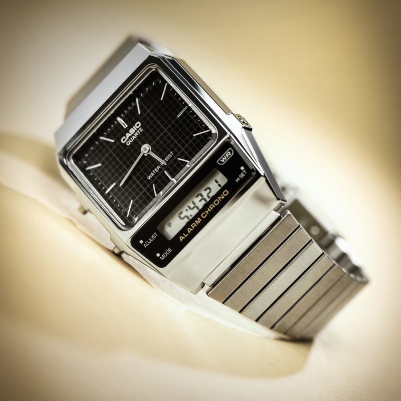 Relógio | Prateado ANJO Unisexo - Edgy AQ-800E-1AEF Casio Vintage