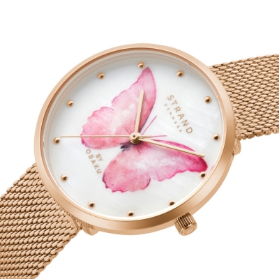 Relógio Mulher Strand Pink Butterfly Rose - S700LXVWMV-DBP