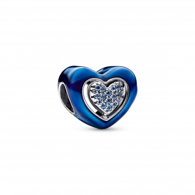 Conta Mulher Pandora Coração Azul Giratório - 792750C01