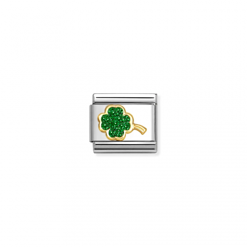Link Nomination Trevo Glitter Verde - 030220/18