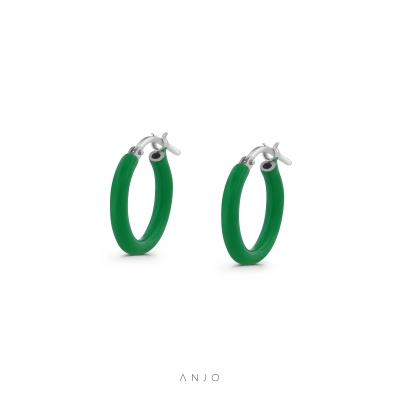 Argolas de Prata Mulher ANJO Colours Verde - BR5912PEN02