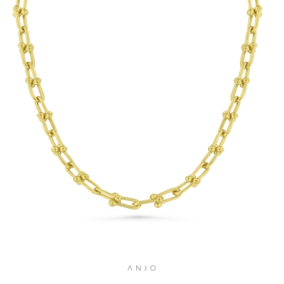 Colar de Prata Mulher ANJO Links Marine Dourado - CL5912D