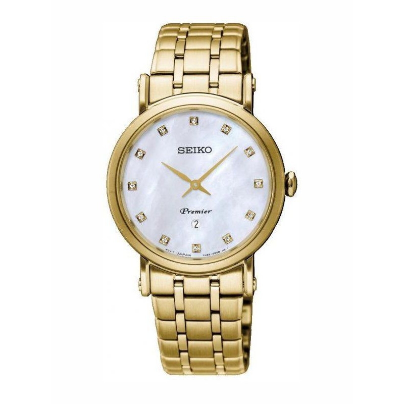 Relógio Mulher Seiko Premier Dourado - SXB434P1