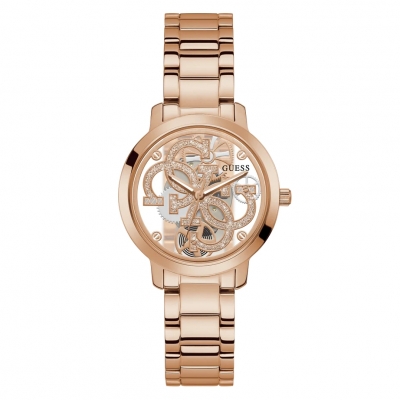 Relógio Mulher Guess Quattro Clear Dourado Rosa - GW0300L3