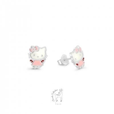 Brincos de Prata Criança ANJO Bambi Kitty - BR3458EN