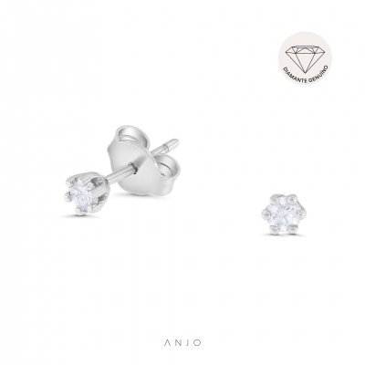 Brincos Ouro 18K Mulher ANJO Solitário com Diamantes - PDB2600M