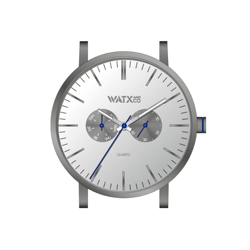 Relógio Watx and Co Analogic Basic Prateado e Cinza 44 mm - WXCA2703