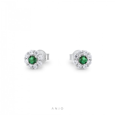 Brincos de Prata Mulher ANJO Halo Verde - BR0693PGCZ