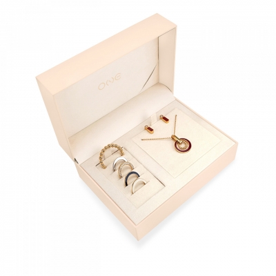 Set Mulher One Jewels Mood Rouge Dourado - OJSET17G