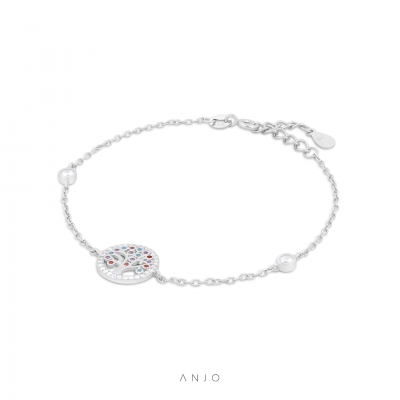 Pulseira em Prata Mulher ANJO Árvore da Vida Colorida - PU3353PCZ