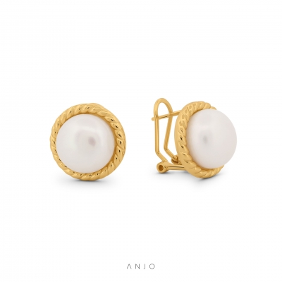 Brincos em Prata Mulher ANJO Pearls Button - BR1909DP