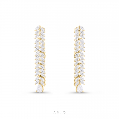 Brincos em Prata Mulher ANJO Drop Leafs Dourado - BR5585DCZ