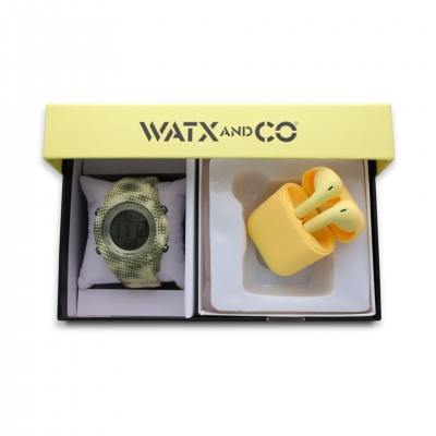Relógio Watx and Co Digital Smart Amarelo e Earbuds 43 mm - WAPACKEAR4_M